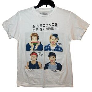 5 Seconds of Summer 5SOS Photo Squares 100% Cotton Soft Band T-Shirt Size Large